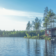Cabin on the shore of a Finnish lake.