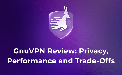 GnuVPN Logo with the title about review on privacy and perfomance