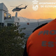 Protección Civil volunteer overseeing evacuation.