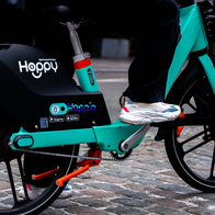 Person riding a hoppy bike.