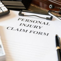 Close up of a personal claims form on a desk