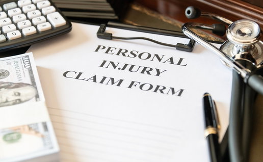 Close up of a personal claims form on a desk