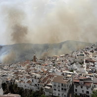 The village of Competa on fire.
