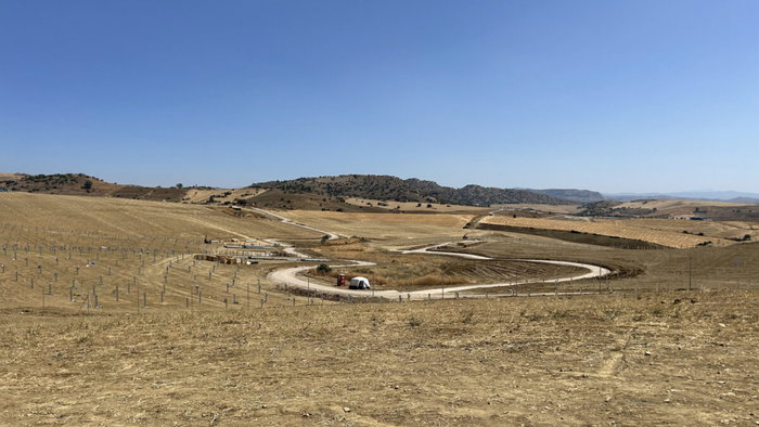 Vast areas being cleared for a solar mega park.