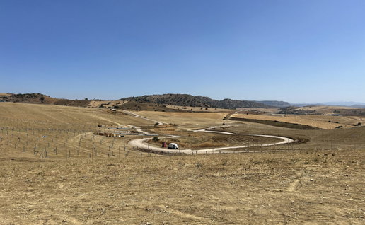 Vast areas being cleared for a solar mega park.