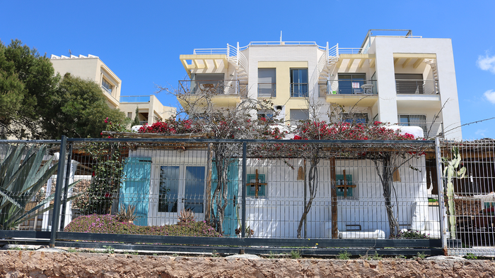 Outside view of a private villa in Ibiza