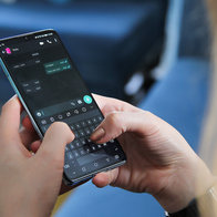 Person using whatsapp on their phone