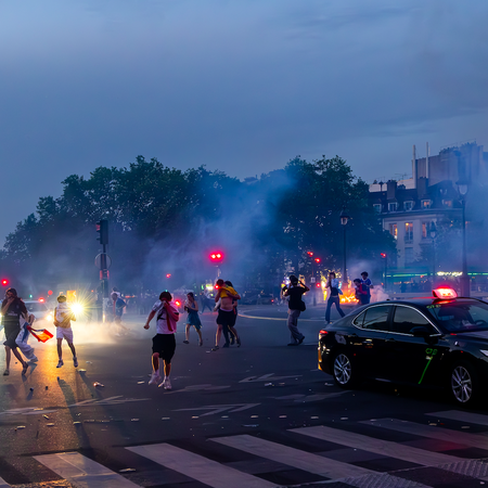 Rioters in Paris after a football win