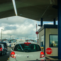 Cars queueing at channel border control