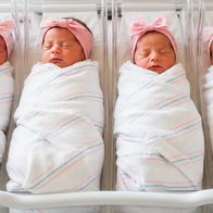 Newborn quadruplets in a hospital