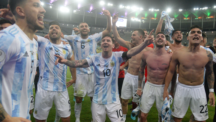 Argentina football team at Maracanã stadium
