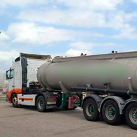 An articulated lorry pulled over by the Guardia Civil in Murcia