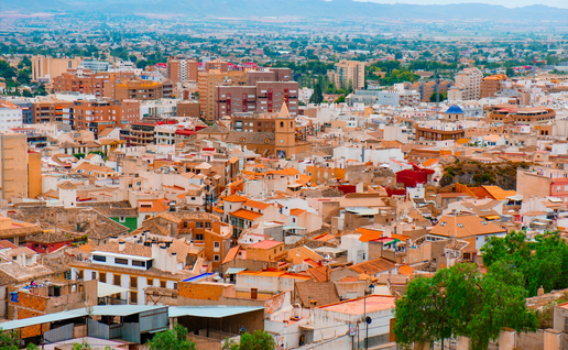 A view of Lorca's old town in the province of Murcia