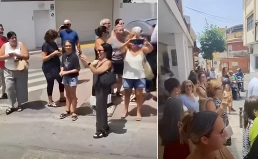 Neighbours unite to protest against lack of electricity.