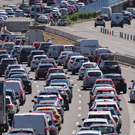 Traffic jam on Spanish motorway.