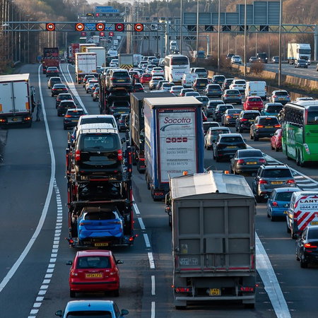 UK road heavy traffic