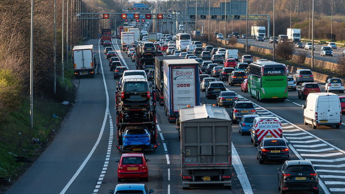 UK road heavy traffic