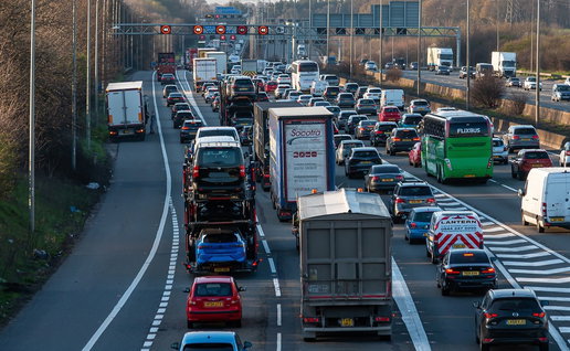 UK road heavy traffic