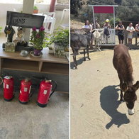 Firefighting equipment at Donkey Dreamland bought with community funds.