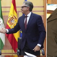 Juanma Moreno, Manuel Gavira Y woman in burka.