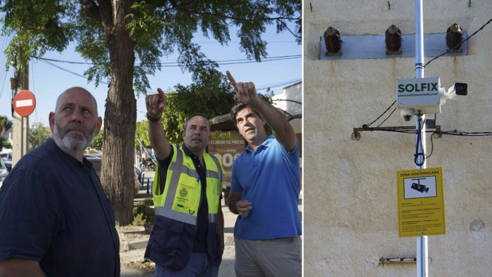Mayor shown installation of new hi-tech CCTV.