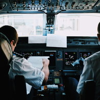 Pilots in the cockpit.