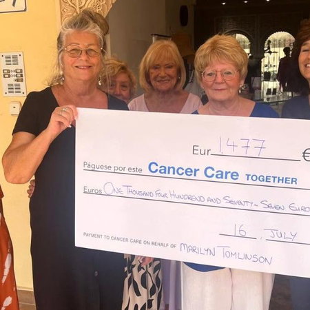 Cancer survivor's heartfelt fundraiser raises €1,477 to help families facing cancer in Jávea