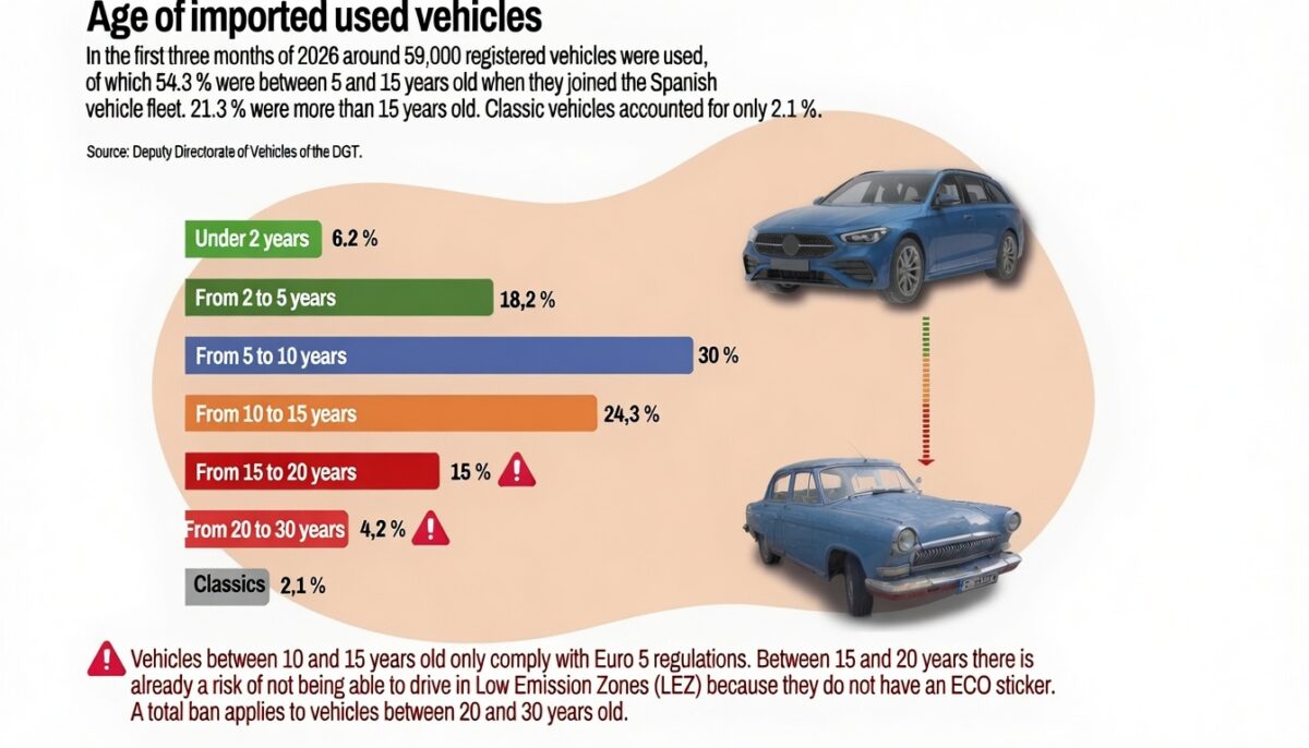 Age of imported vehicles infographic