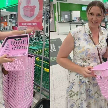 Finland's pink shopping baskets could help you find love in the supermarket