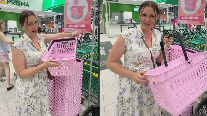 Finland's pink shopping baskets could help you find love in the supermarket