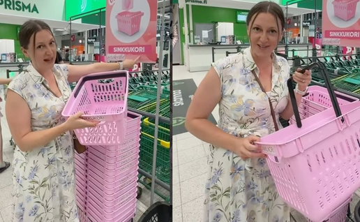 Finland's pink shopping baskets could help you find love in the supermarket