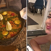 Hilaria sampled some traditional paella