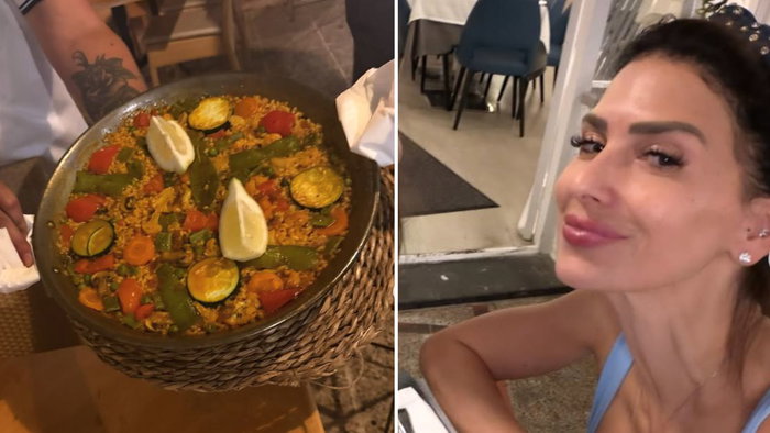 Hilaria sampled some traditional paella
