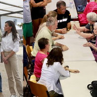 King and Queen meet wildfire evacuees