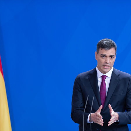 Spanish Prime Minister Pedro Sánchez presents the government's new migration and integration plan in Madrid.