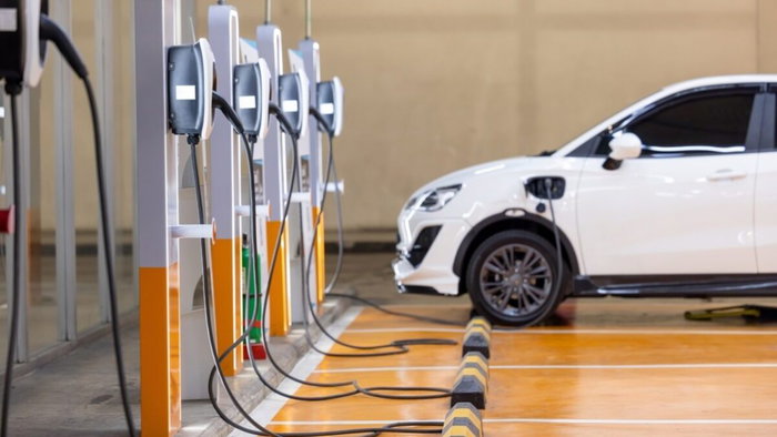 Electric car charging, if you can find one!