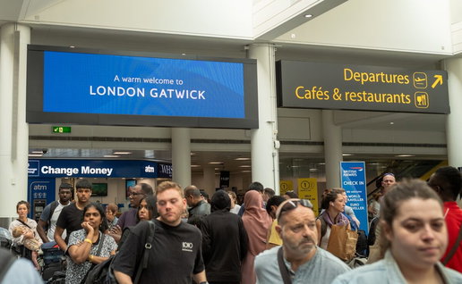 Departures in Gatwick Airport.