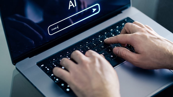 AI chat prompt. Artificial intelligence and digital technology.