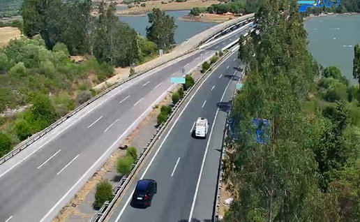 DGT speed camera monitoring traffic on the A-381 motorway in Cádiz, Andalucía.