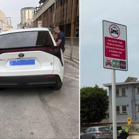 Taxi pinched for taking ride in Gibraltar terrotory.