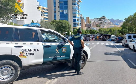 Guardia Civil on patrol in Benidorm.