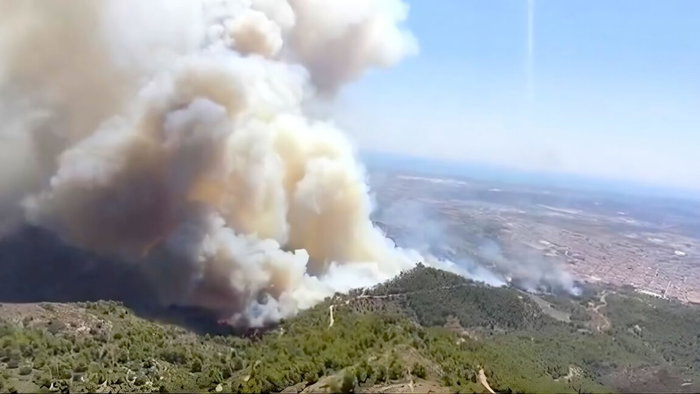 Wildfire near Valencia.