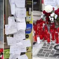 Shrine left by mourners of Haitam in Torremolinos.