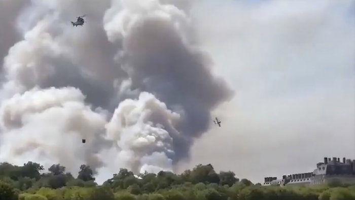 France wildfires threaten Fontainebleau Palace.