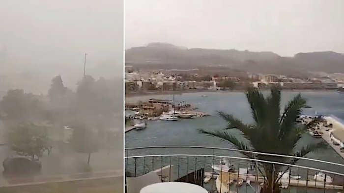 Images captured of severe, sudden summer storms in Murcia region.