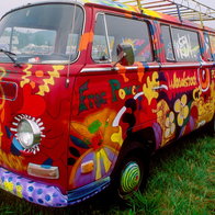 woodstock hippie VW van