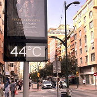 Temperatures in central Malaga showing 44ºC