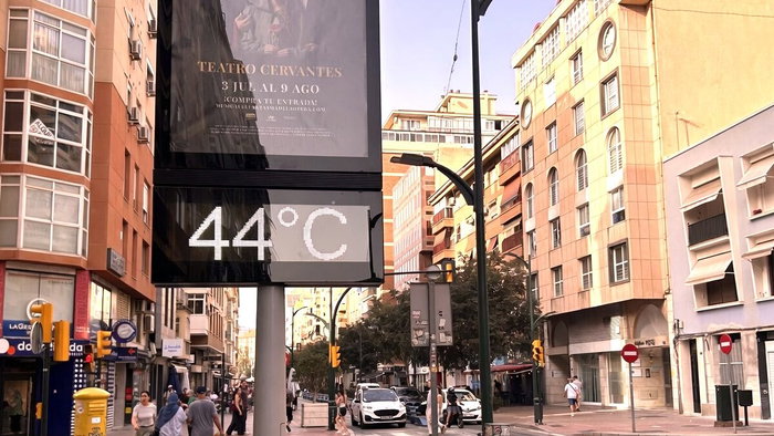 Temperatures in central Malaga showing 44ºC