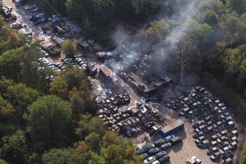Aftermath of fire.