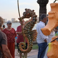 The sculptures.